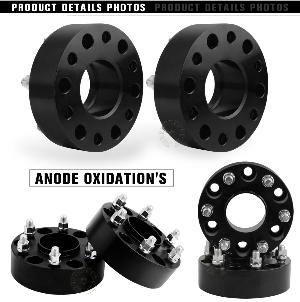 4X 6x5.5 Hub Centric Wheel Spacers Chevy Thick Adapters Hub Bore 78.1 2" Black eBay