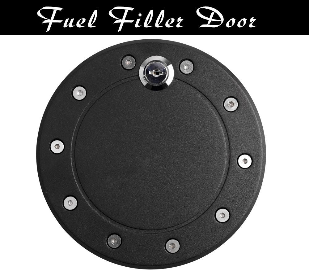 For 0914 Ford F150 Black Matte Gas Fuel Filler Cap Door Cover With