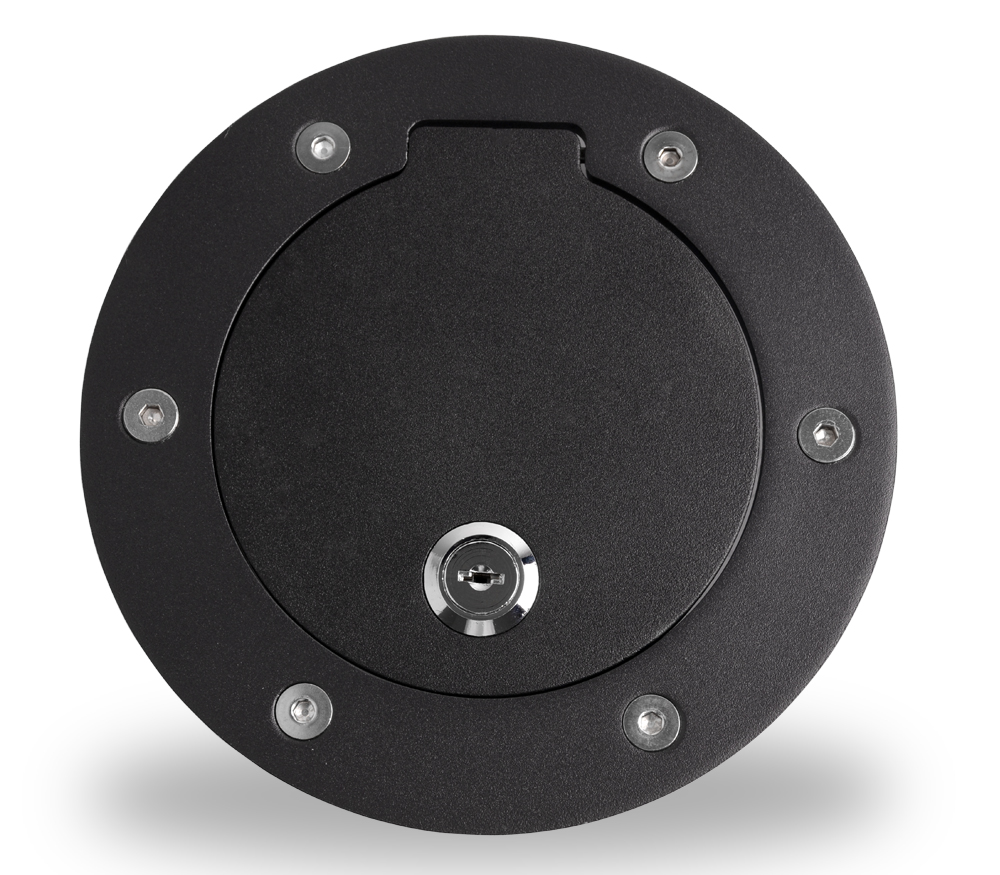 Black Matte Gas Fuel Cap Door Cover w/ Lock For 9405 Dodge Ram 1500