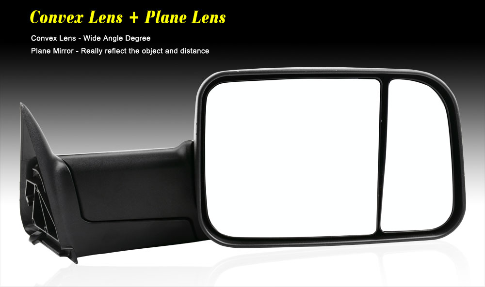 Pair Towing Mirrors for 9497 Dodge Ram 1500 2500 3500 Power Mirrors