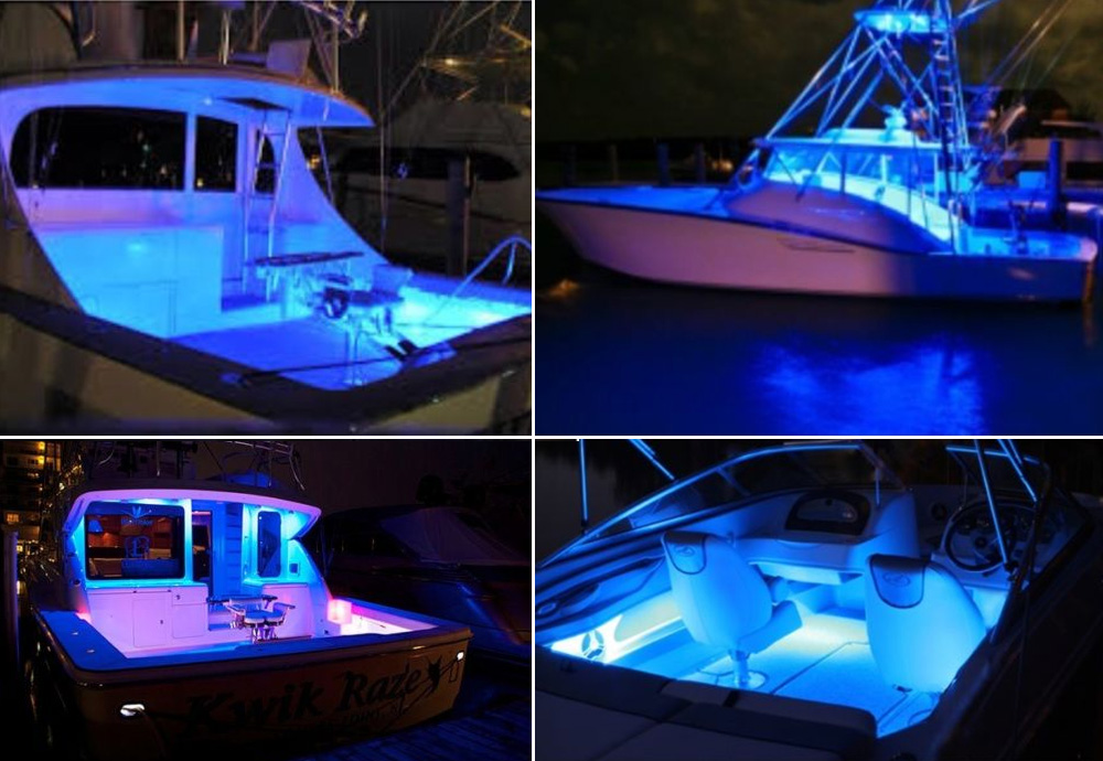 4x ultra blue led boat light deck courtesy bow trailer marine navigation lights canada
