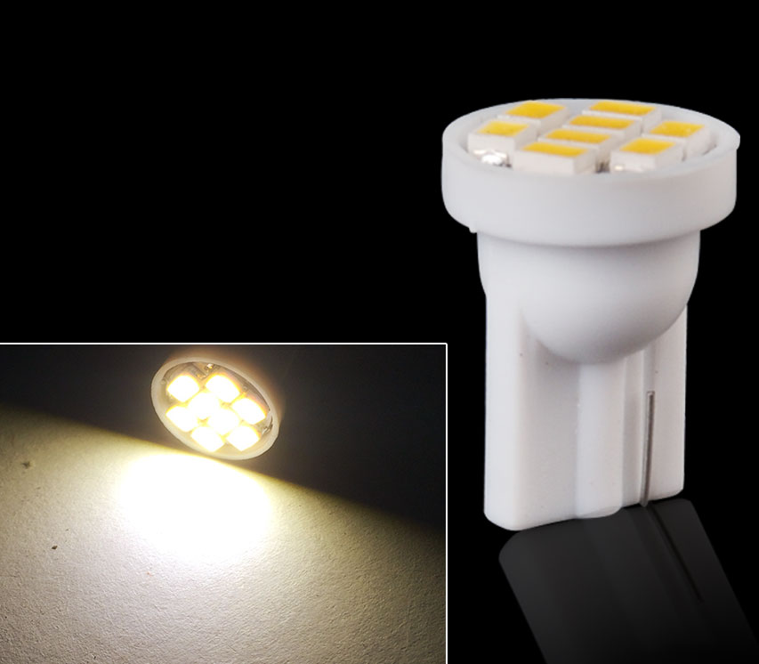 194 2825 168 W5W 8PCS Cool White T10 8SMD 1206 LED Bulbs for License Plate