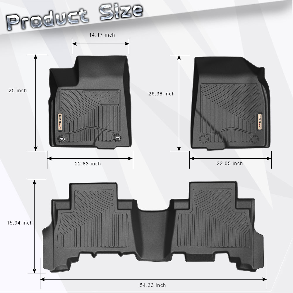 Floor Mats Floor Liners for 20142019 Toyota Highlander 1st 2nd Row All