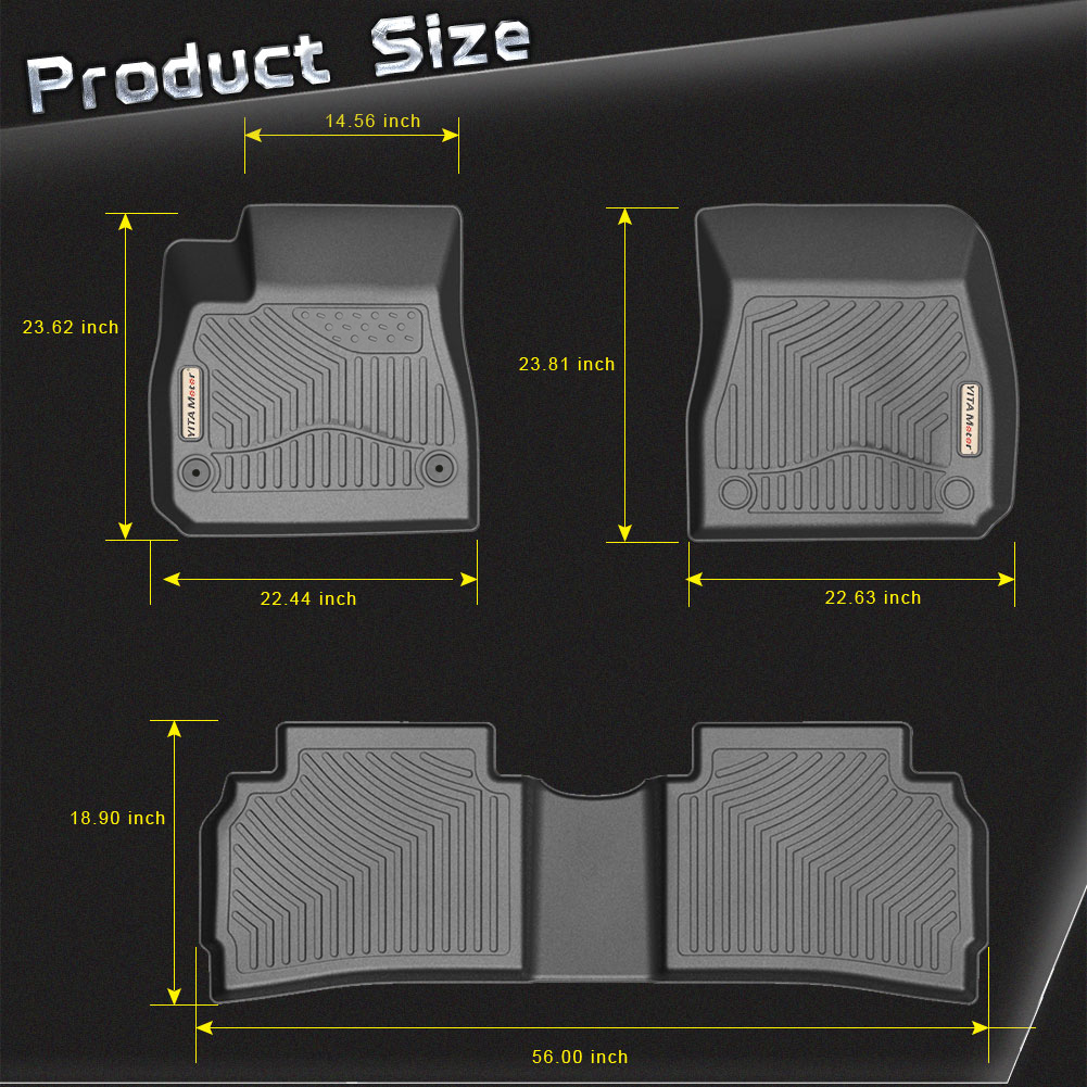 Floor Mats For 20162019 Chevy Malibu Heavy Duty Rubber All Weather