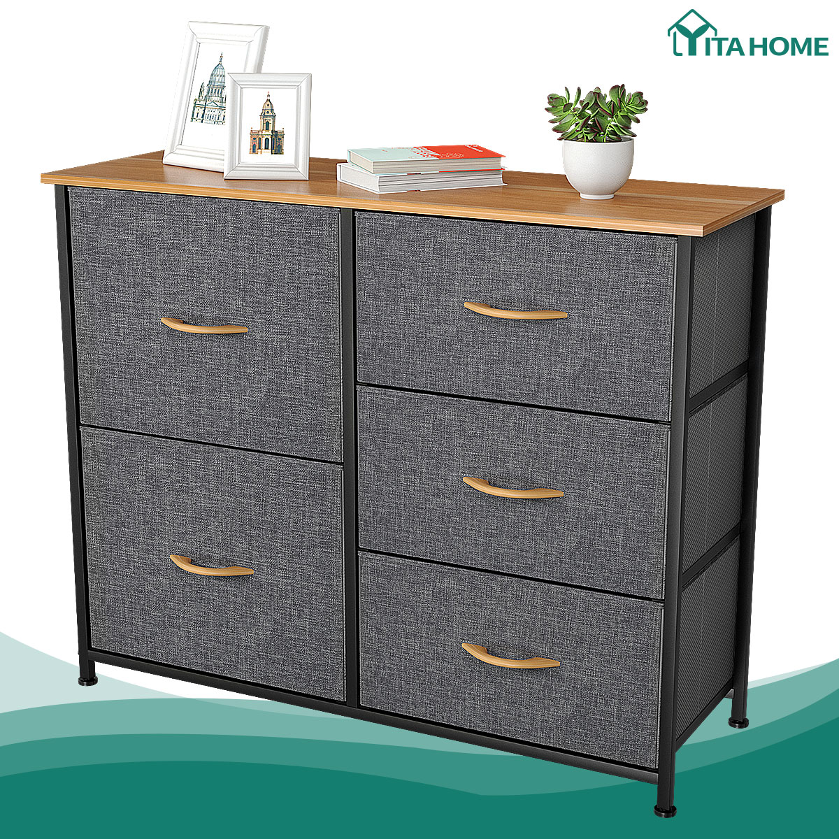 YITAHOME Fabric Dresser Drawer Storage Chest Organizer Furniture Office