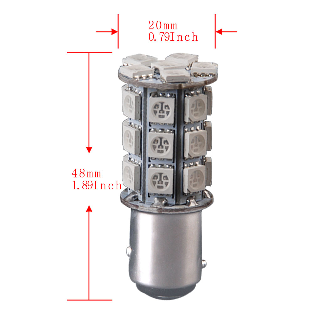 4x RED 1157 27SMD 5050Chip High Power Car Brake Tail LED Light Bulbs 1142 12V
