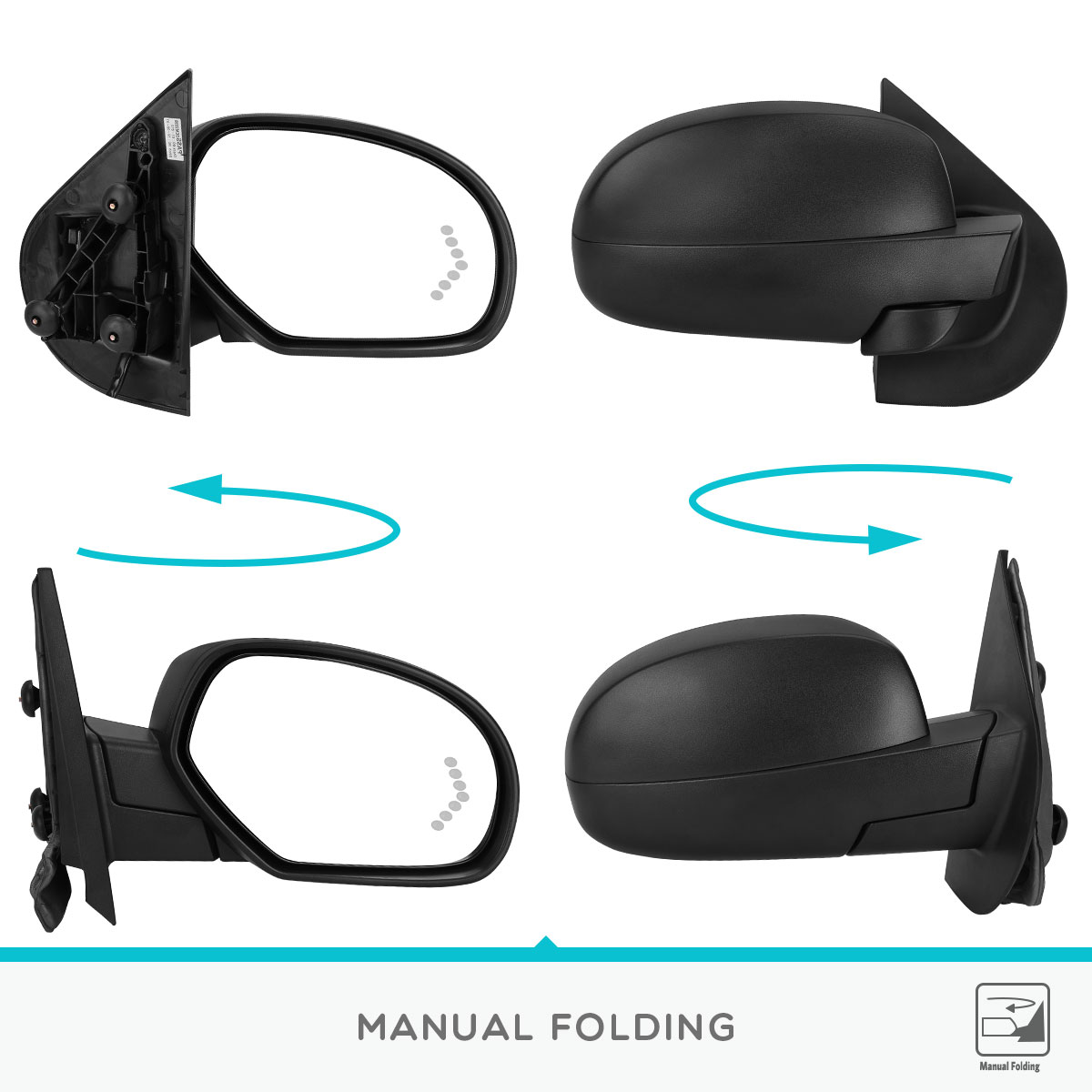 New Passenger//Right Side Power Non-Heated Towing Mirror for GMC C//K Truck 88-98