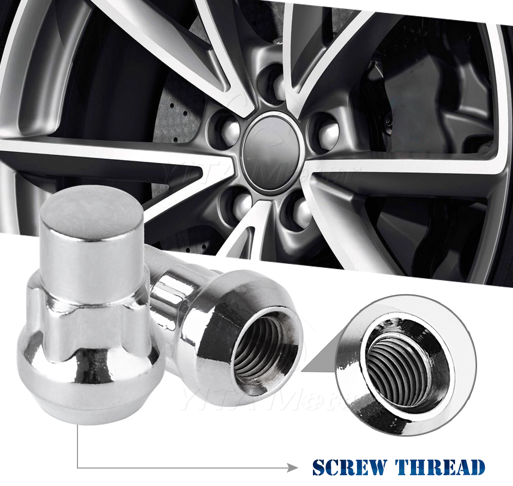 4PCS Wheel Locks Lug Nuts M12x1.5 + Key for Honda Acura Aftermarket